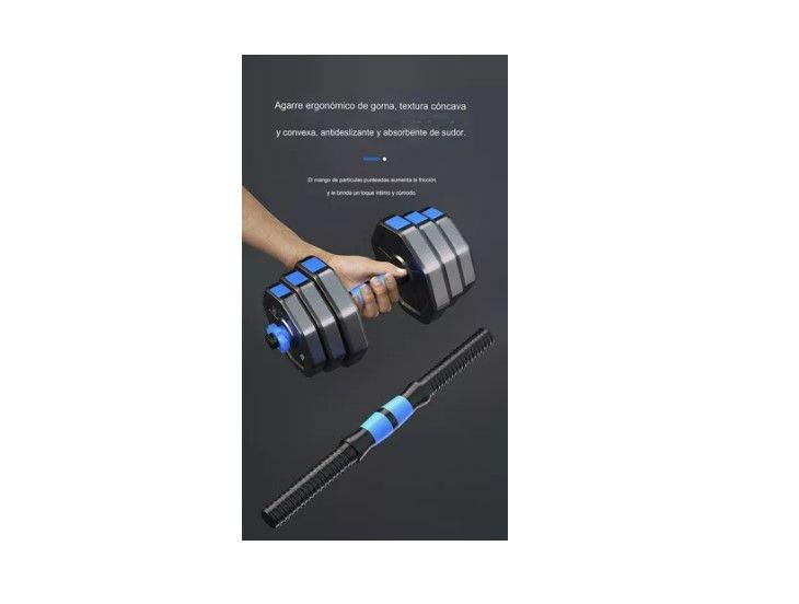 Set Mancuernas Y Barra Armable 20kg Pesas Ajustables Fitness-2