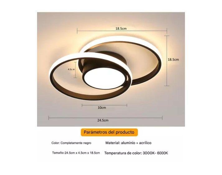 Lámpara De Techo Moderna Led Lámpara Regulable 2 Redondos-2