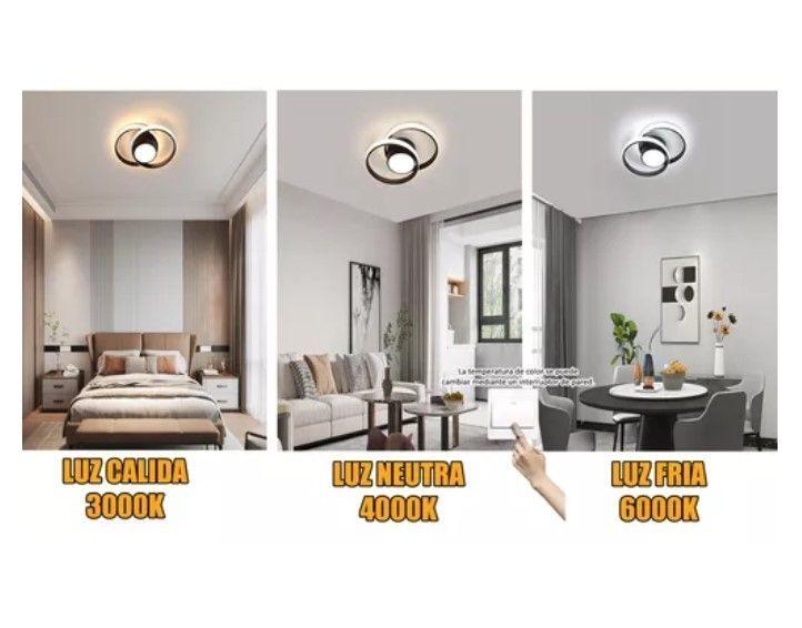 Lámpara De Techo Moderna Led Lámpara Regulable 2 Redondos-5