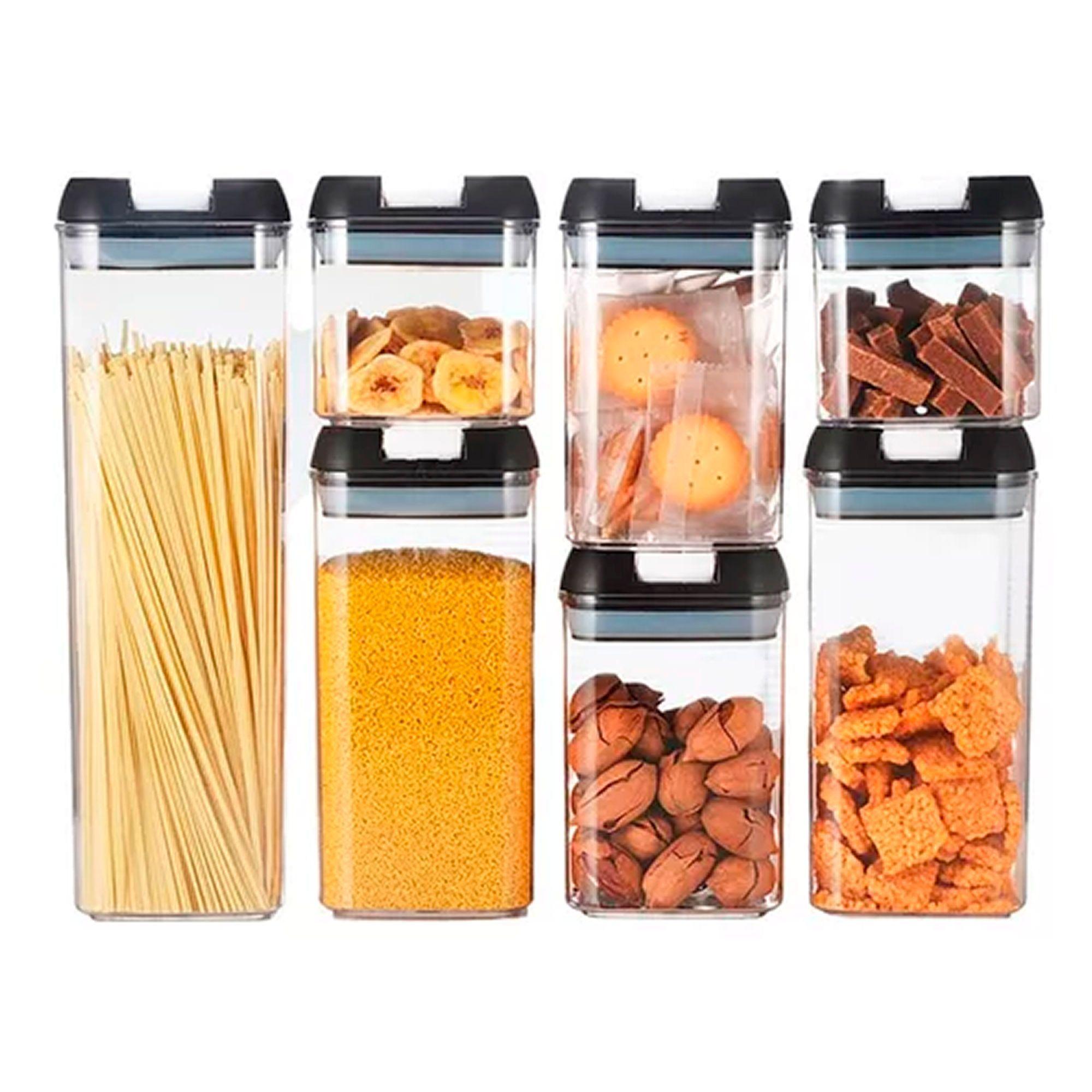 Set 7 Contenedores De Alimento Tapa Hermética Almacenamiento-0