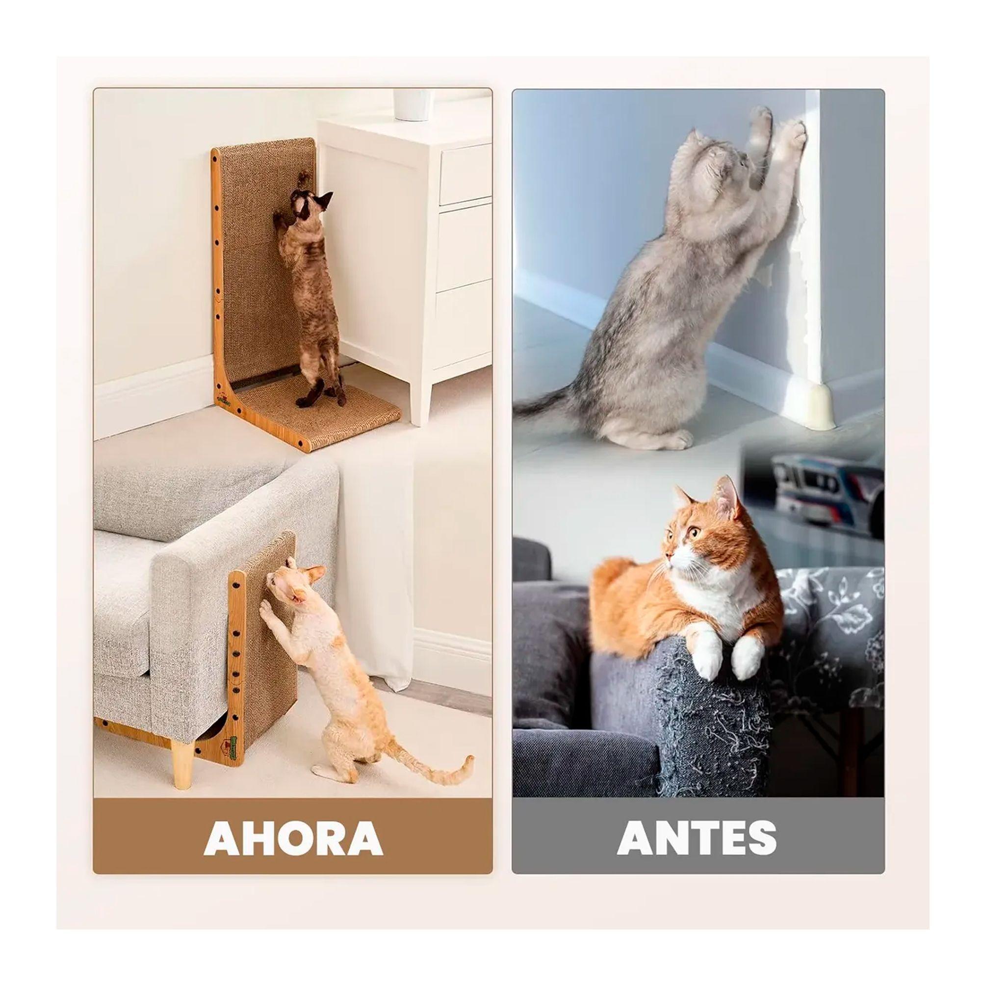 Rascador Vertical Para Gatos En Forma De L Carton Corrugado-2