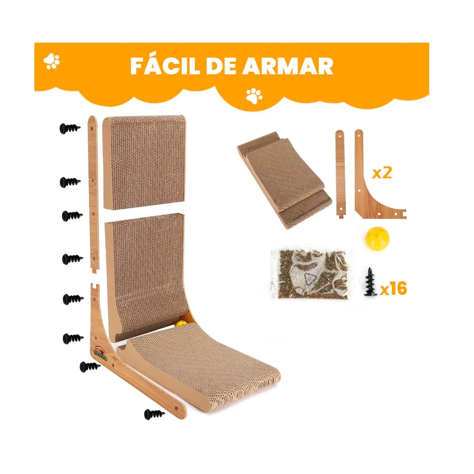 Rascador Vertical Para Gatos En Forma De L Carton Corrugado-3