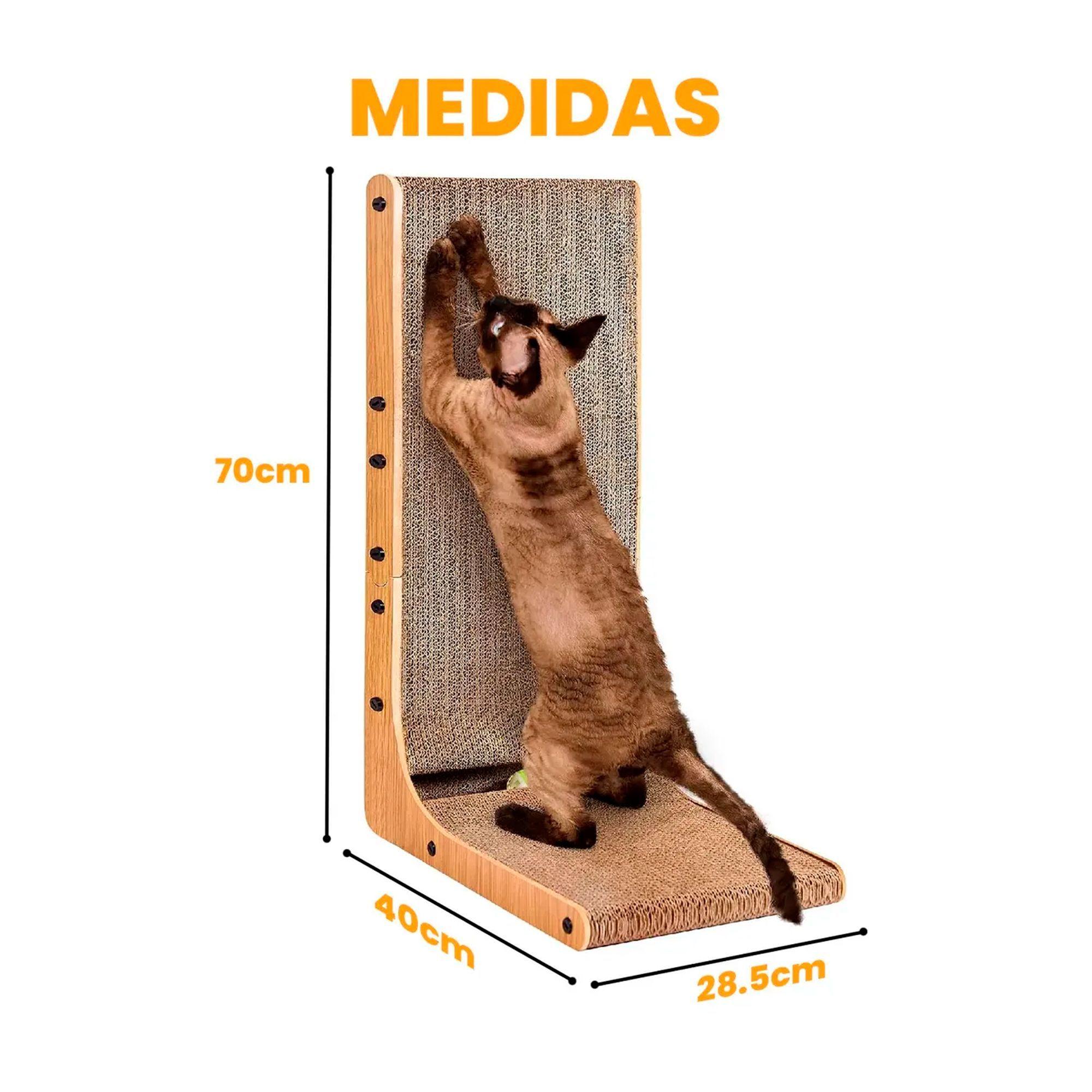 Rascador Vertical Para Gatos En Forma De L Carton Corrugado-5