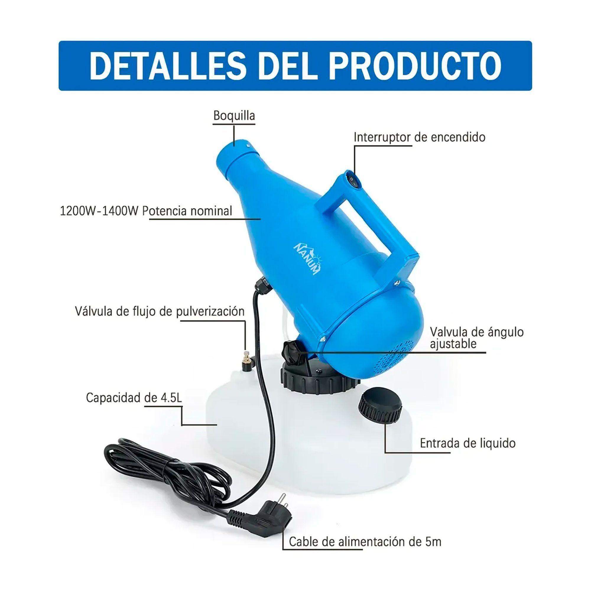 Fumigador Sanitizado Nebulizador Eléctrico 4.5l Pulverizador-5