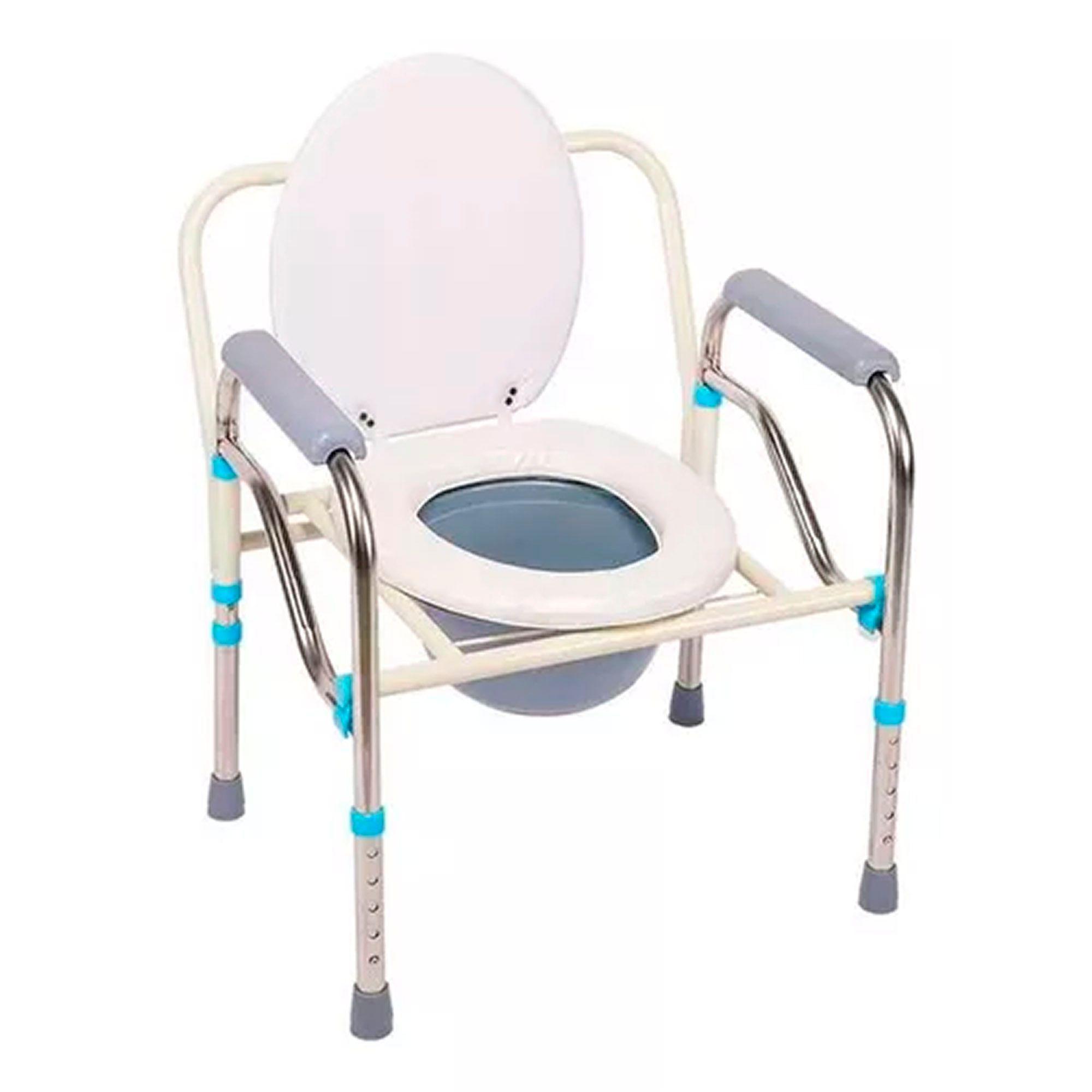Baño Inodoro W.c Portátil Plegable Silla Ducha Color Blanco-0