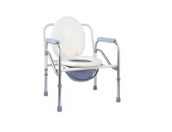 Baño Inodoro W.c Portátil Plegable Silla Ducha Color Blanco-2