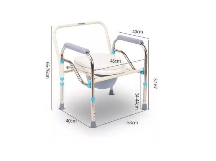 Baño Inodoro W.c Portátil Plegable Silla Ducha Color Blanco-4