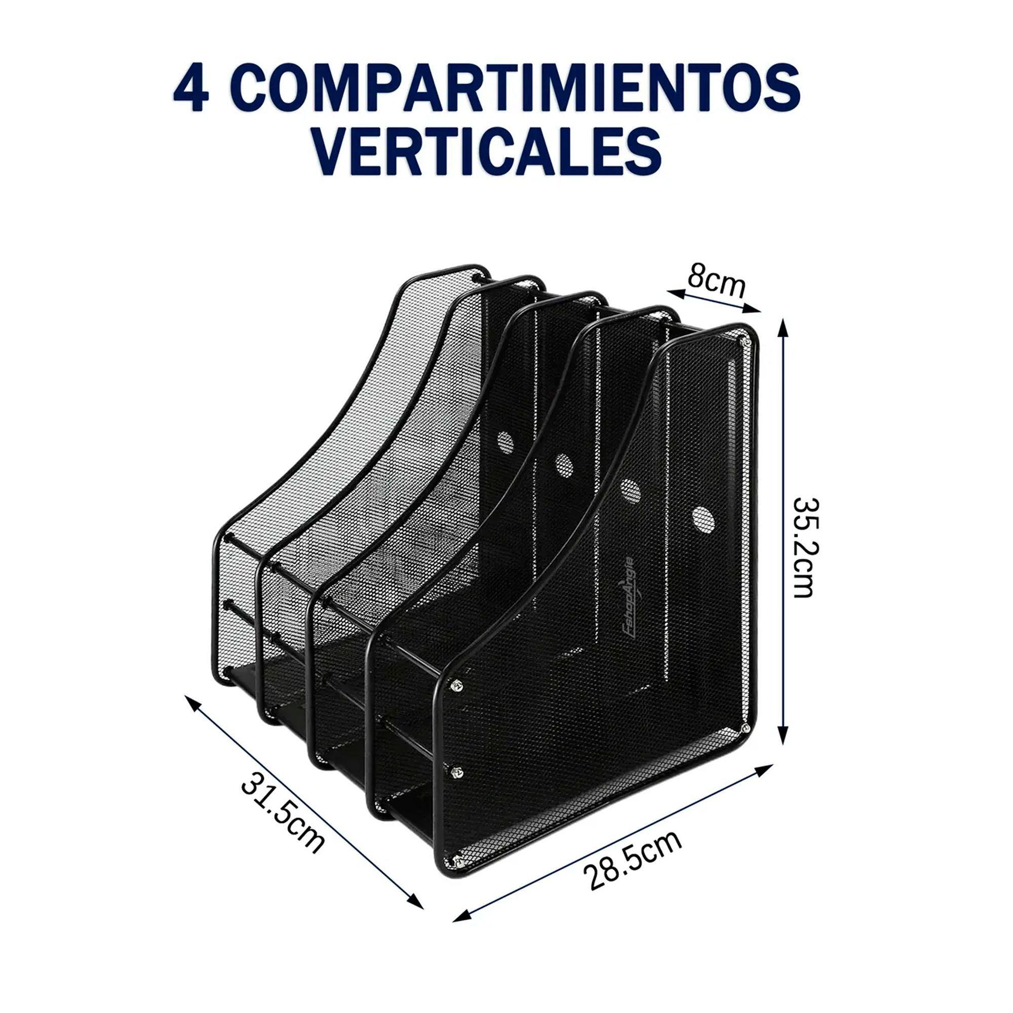 Organizador De Oficina Escritorio Vertical 4 Divisiones-7