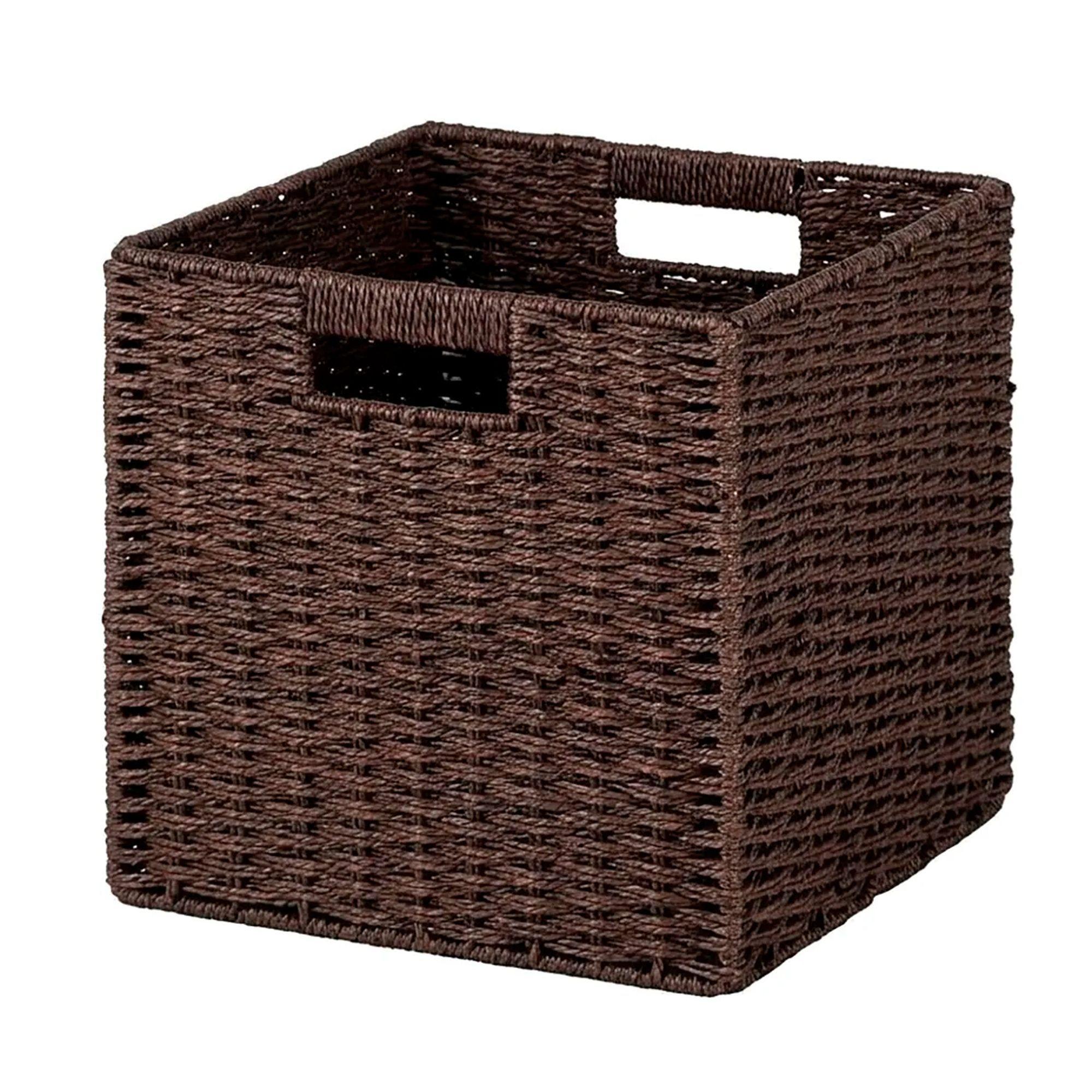 Canasto Organizador De Mimbre De Cuerda De Papel 32x32x32-0