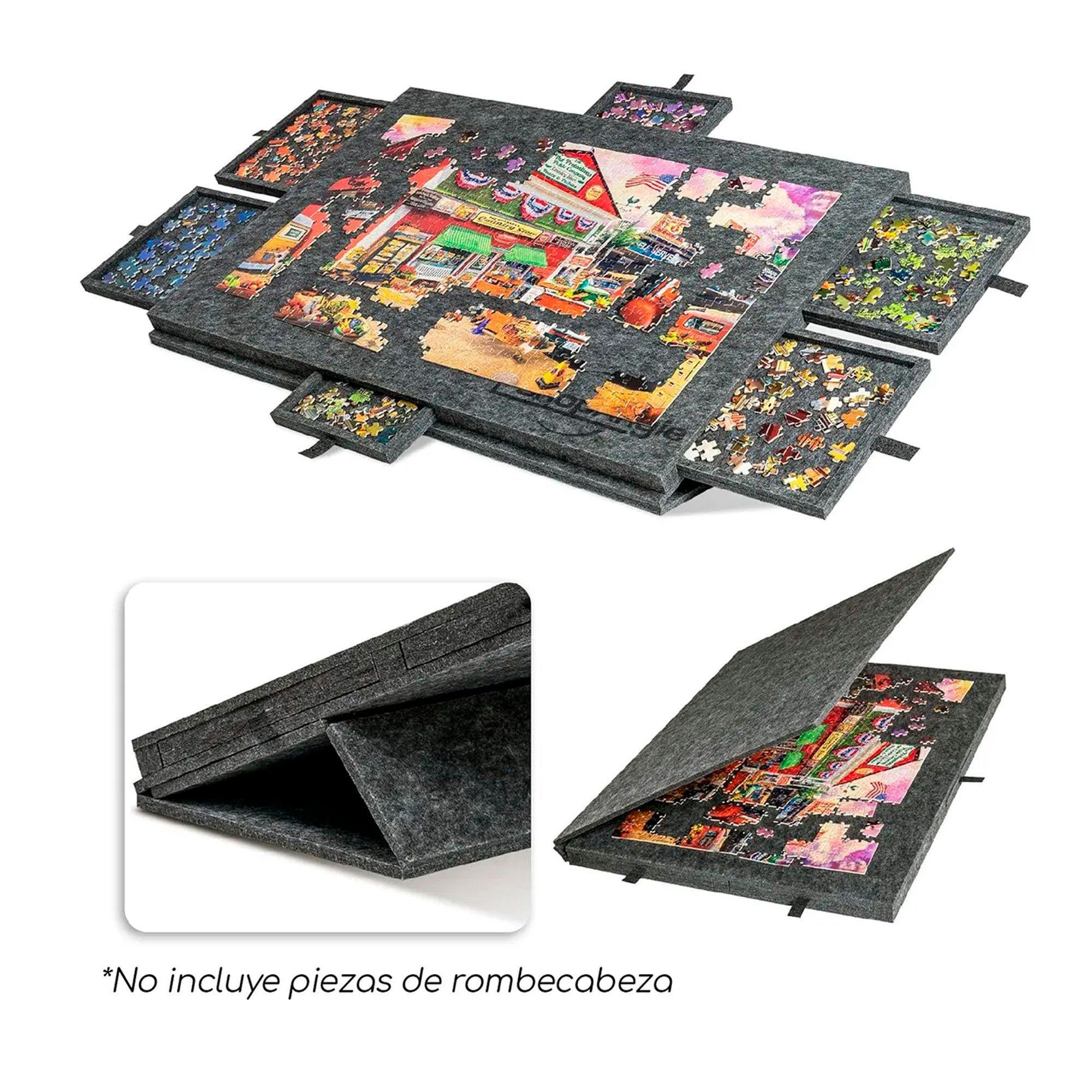 Tabla De Rompecabezas Inclinable Con Soporte Y 6 Cajones-2