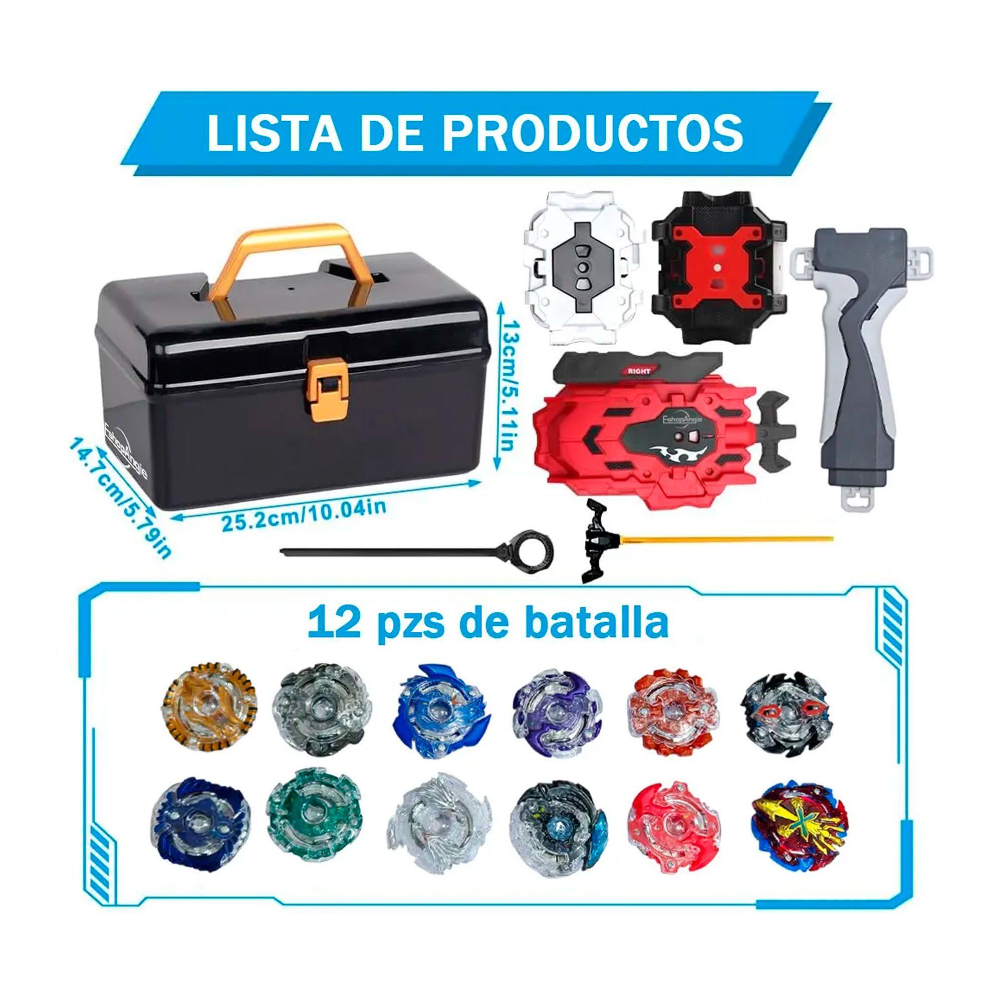 Set12 Beyblades Metal Fusion Con Maleta Lanzadores Bayblades-2