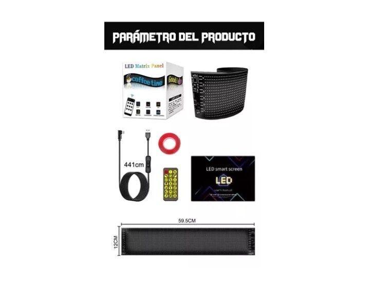 Letrero Led Matrix Flexible Rgb App Control Usb Auto 16x96-7