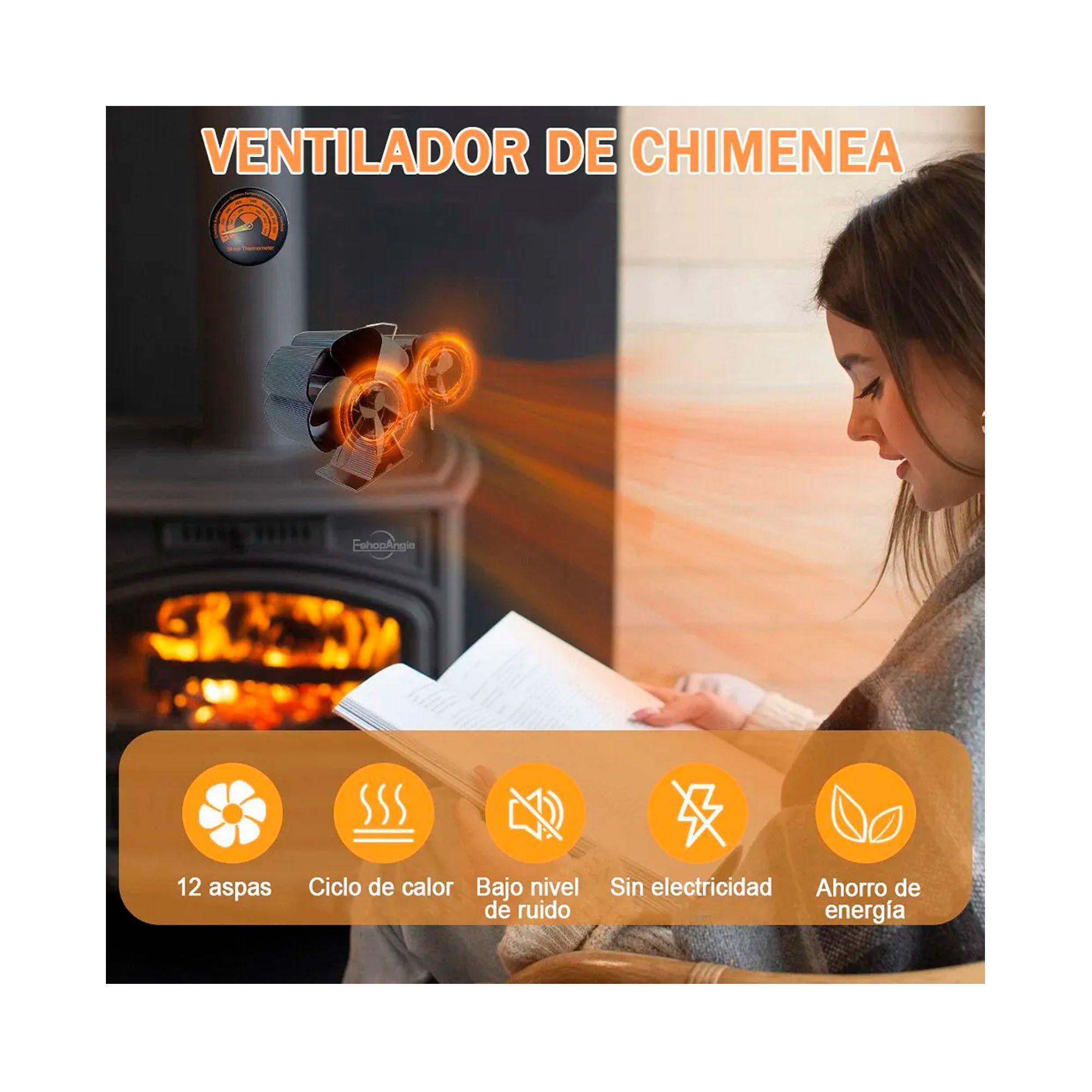 Ventilador Estufa A Leña 6 Aspas Chimenea Sin Electricidad 11 Cm-4