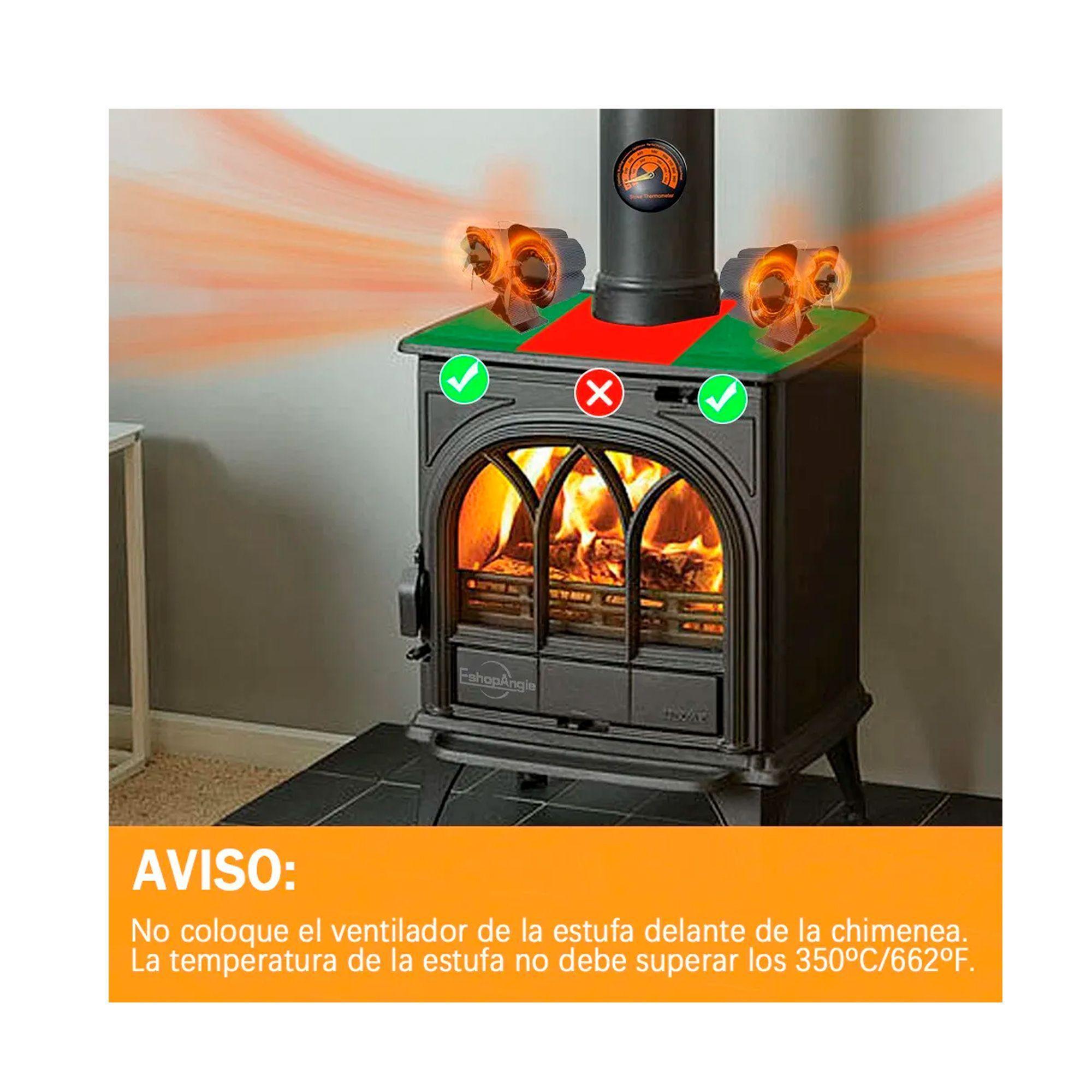 Ventilador Estufa A Leña 6 Aspas Chimenea Sin Electricidad 11 Cm-5
