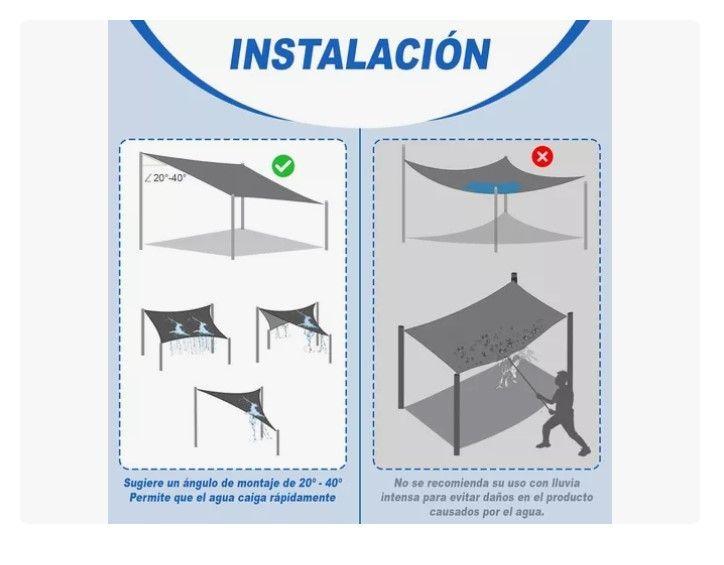 Toldo Vela De Tela Sombra Cuadrada 5x5 Mts Impermeable Uv-7