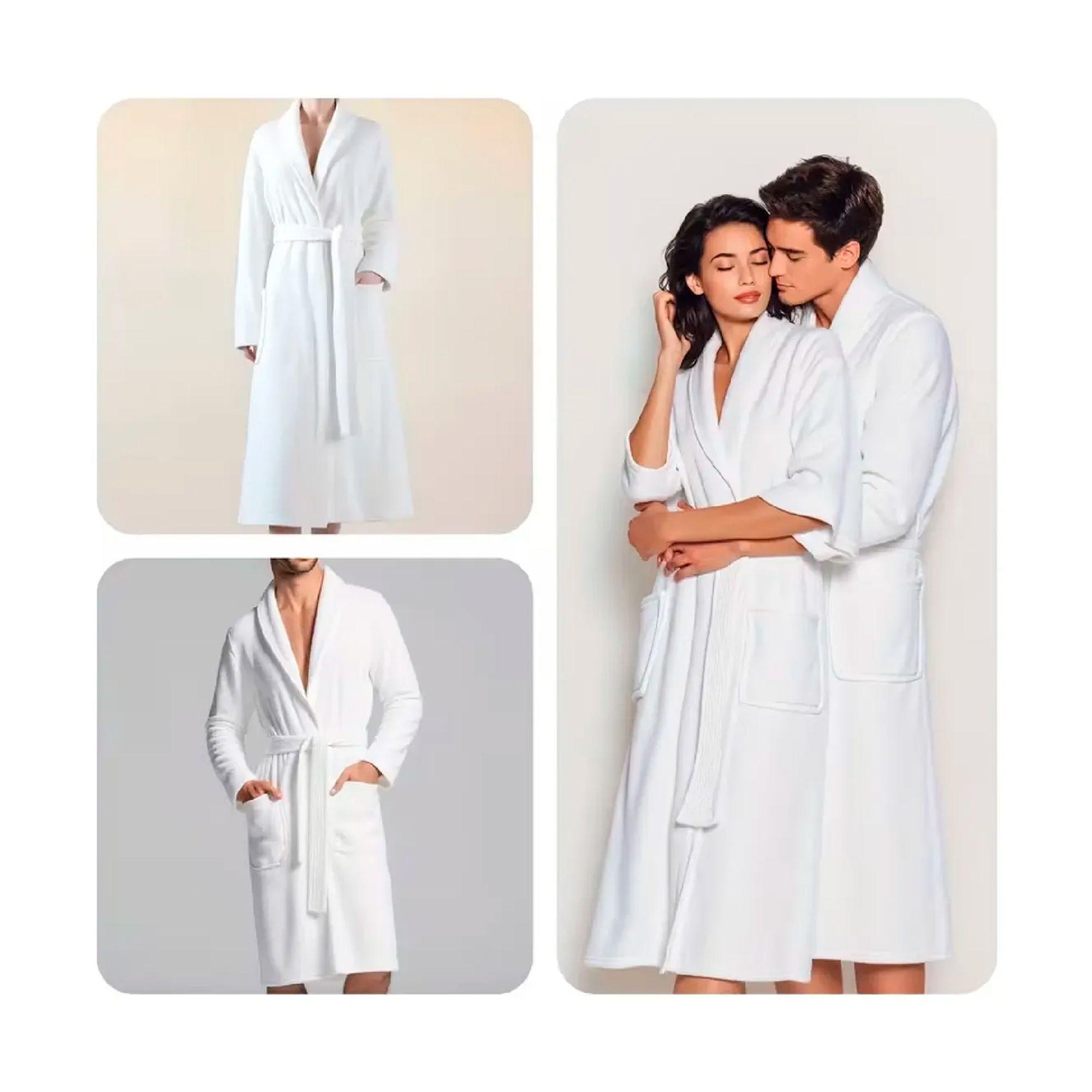 Bata De Dormir Bata De Ba o Afranelada Para Hombre Y Mujer-3