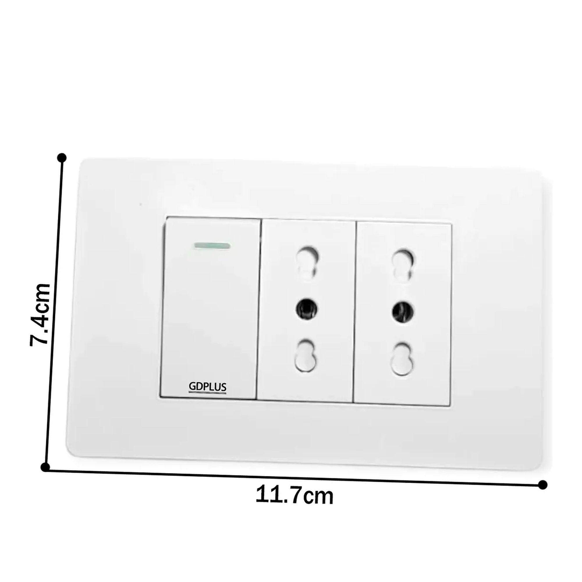 Tomacorriente Doble 16a + Interruptor Simple 16a 250v-4