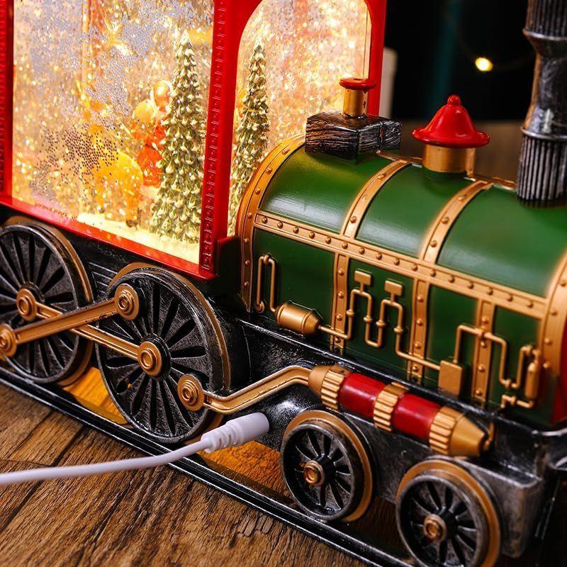 Adorno Tren Farol Decorativo Musical Con Luces De Navidad-3