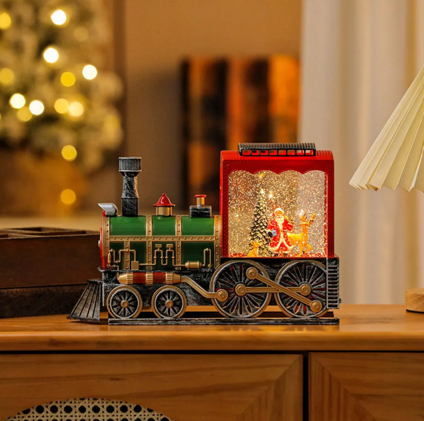 Adorno Tren Farol Decorativo Musical Con Luces De Navidad-5