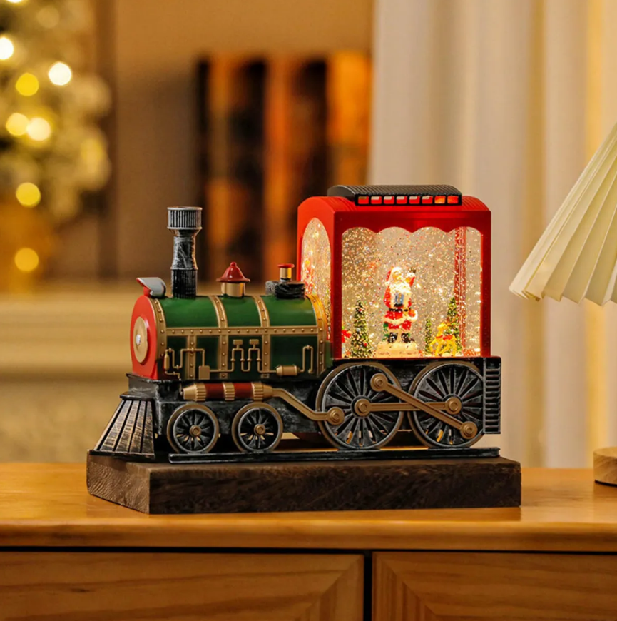 Adorno Tren Farol Decorativo Musical Con Luces De Navidad-6