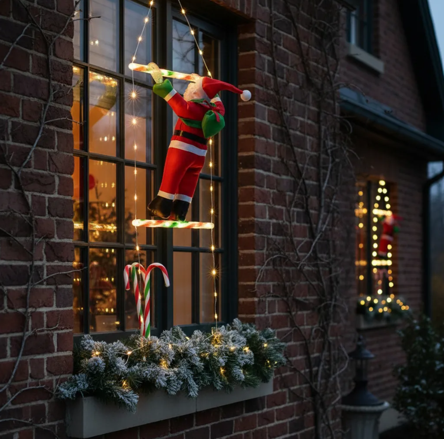 Luces De Navidad Solares Pascuero Escalando 150cm Decorativo Amarillo-3