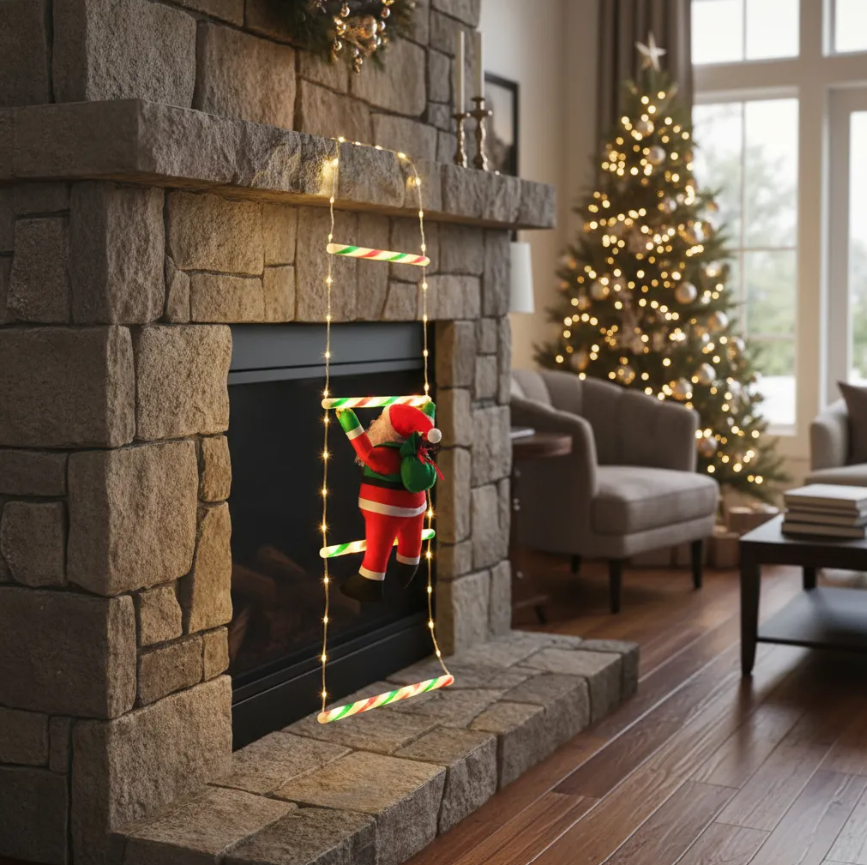 Luces De Navidad Solares Pascuero Escalando 150cm Decorativo Amarillo-4