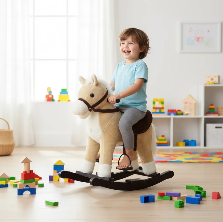 Caballo Balancin Infantil Mecedor Con Sonido-2