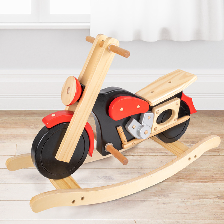 Moto Balancin Mecedora En Madera Infantil Juguete Para Bebe-2