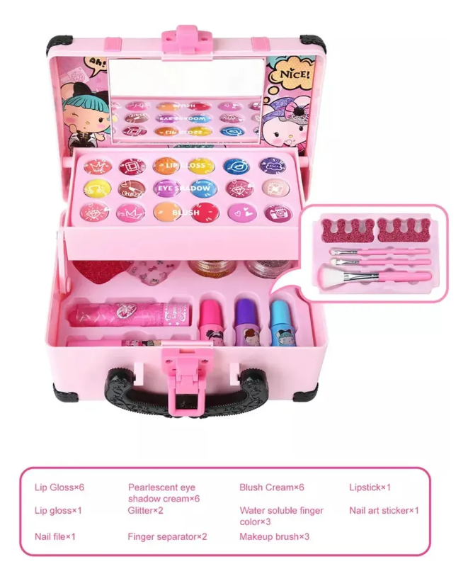 Set De Maquillaje Para Ninas 32 Piezas Con Maletin Lavable-2