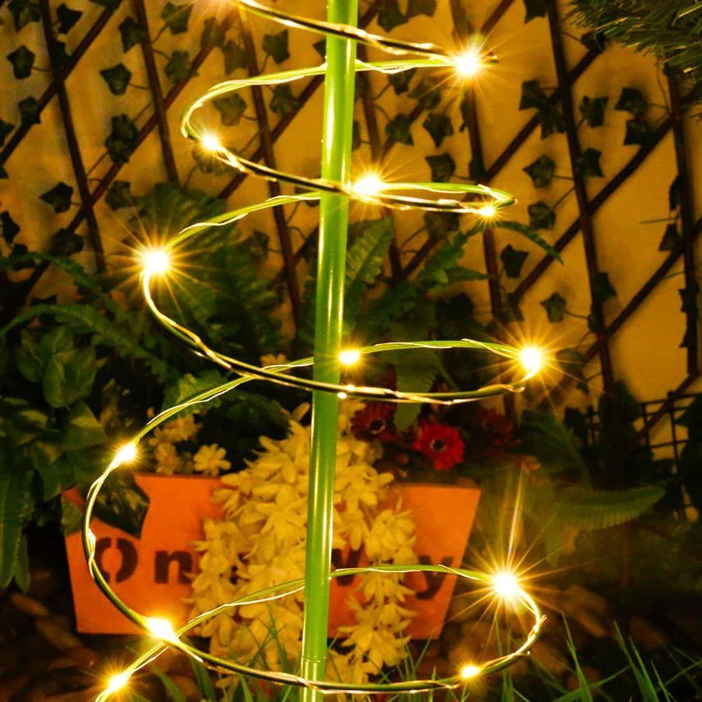 Arbol Navidad Luz Led Estaca Solar Decorativo Jardin 80cm-2