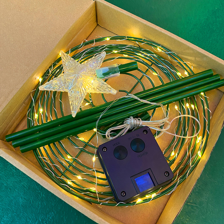 Arbol Navidad Luz Led Estaca Solar Decorativo Jardin 80cm-3