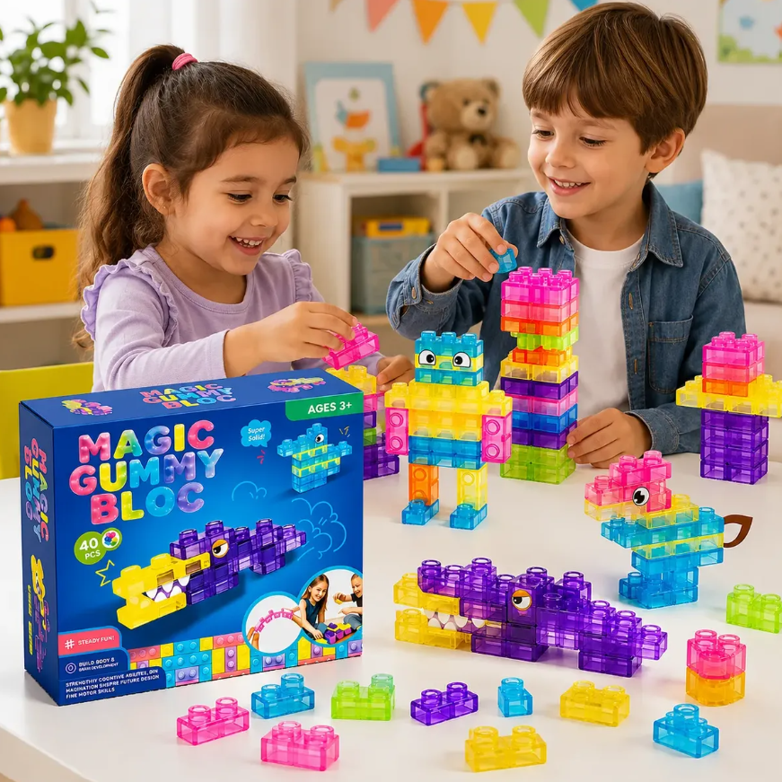 Magic Gummy Bloques De Construccion Suaves De Gel Armables 40pc-3