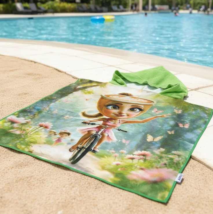 Toallas De Ba o Brainrot Con Capucha Para Ni as De Playa Verde-3