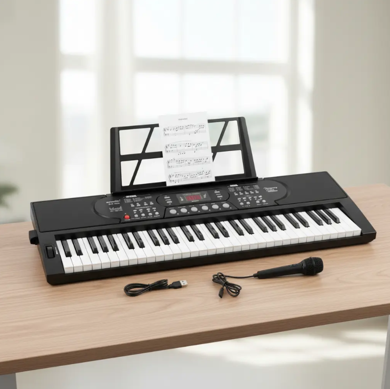 Teclado Piano De 61 Teclas Digital Instrumento Musical Negro-4