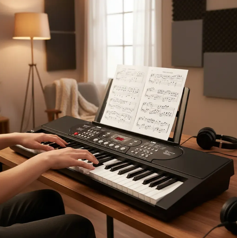 Teclado Piano De 61 Teclas Digital Instrumento Musical Negro-5