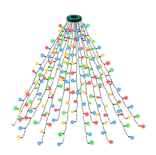 Luces De Navidad Cortina Arbol 2m Cascada Decorativa Multicolor-0