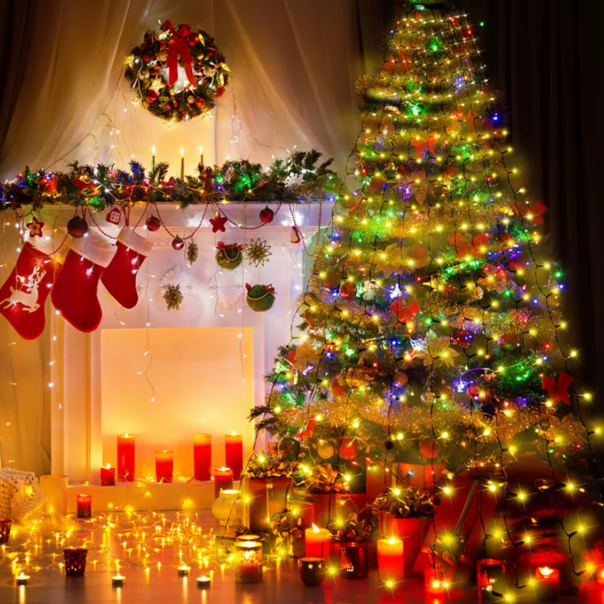 Luces De Navidad Cortina Arbol 2m Cascada Decorativa Multicolor-1