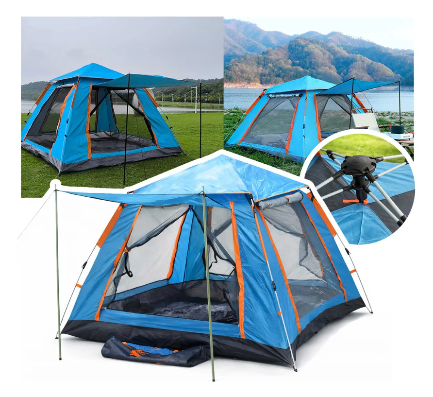Tienda Carpa Casa Camping Acampar Alta Capacidad 240 240cm Azul-0