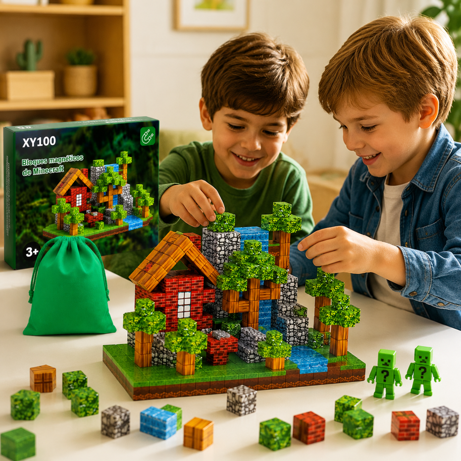 Bloques Cubos De Construccion Magneticos 100pcs Minecraft-2