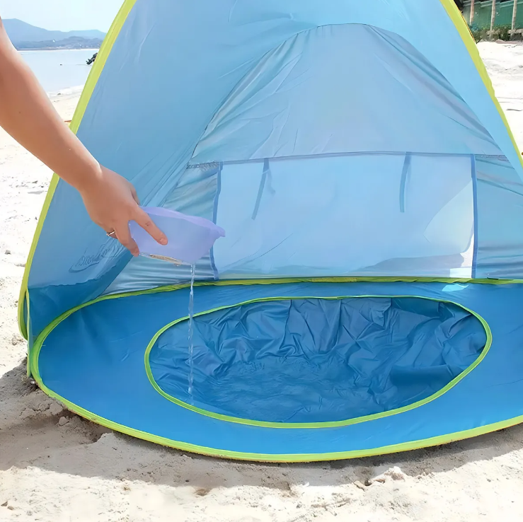 Carpa Piscina Plegable Tienda De Playa Con Piscina Para Bebe Azul-2