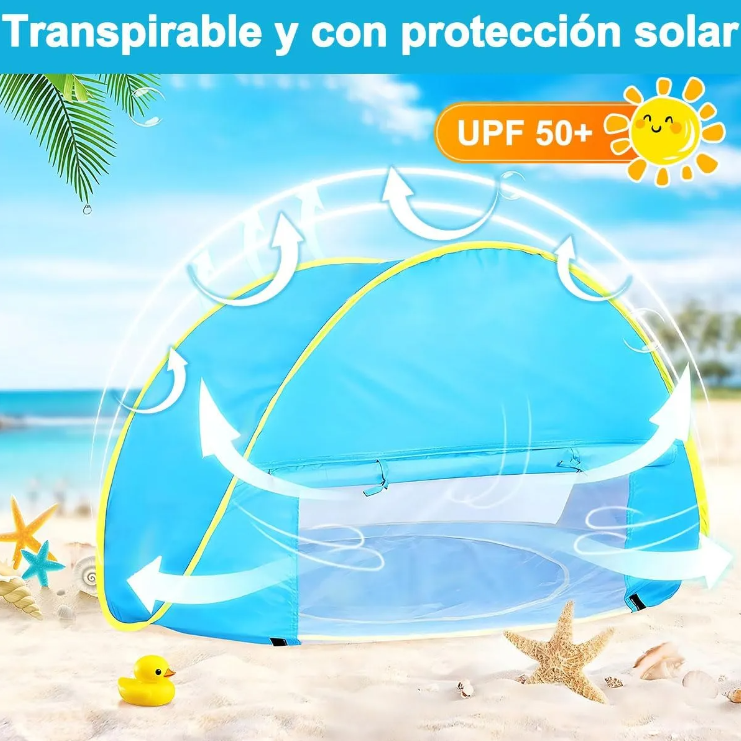 Carpa Piscina Plegable Tienda De Playa Con Piscina Para Bebe Azul-5