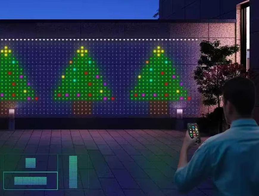 Cortina Led Inteligente 2x2m 400 Led Con App Y Control Rgb-4