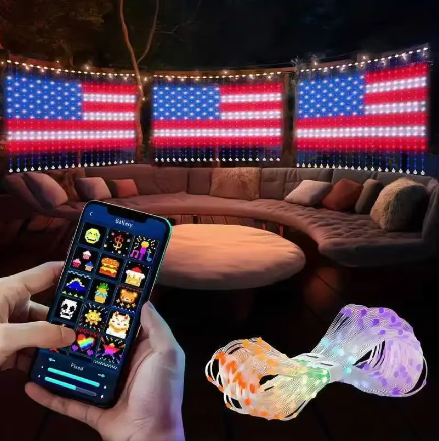 Cortina Led Inteligente 2x2m 400 Led Con App Y Control Rgb-5