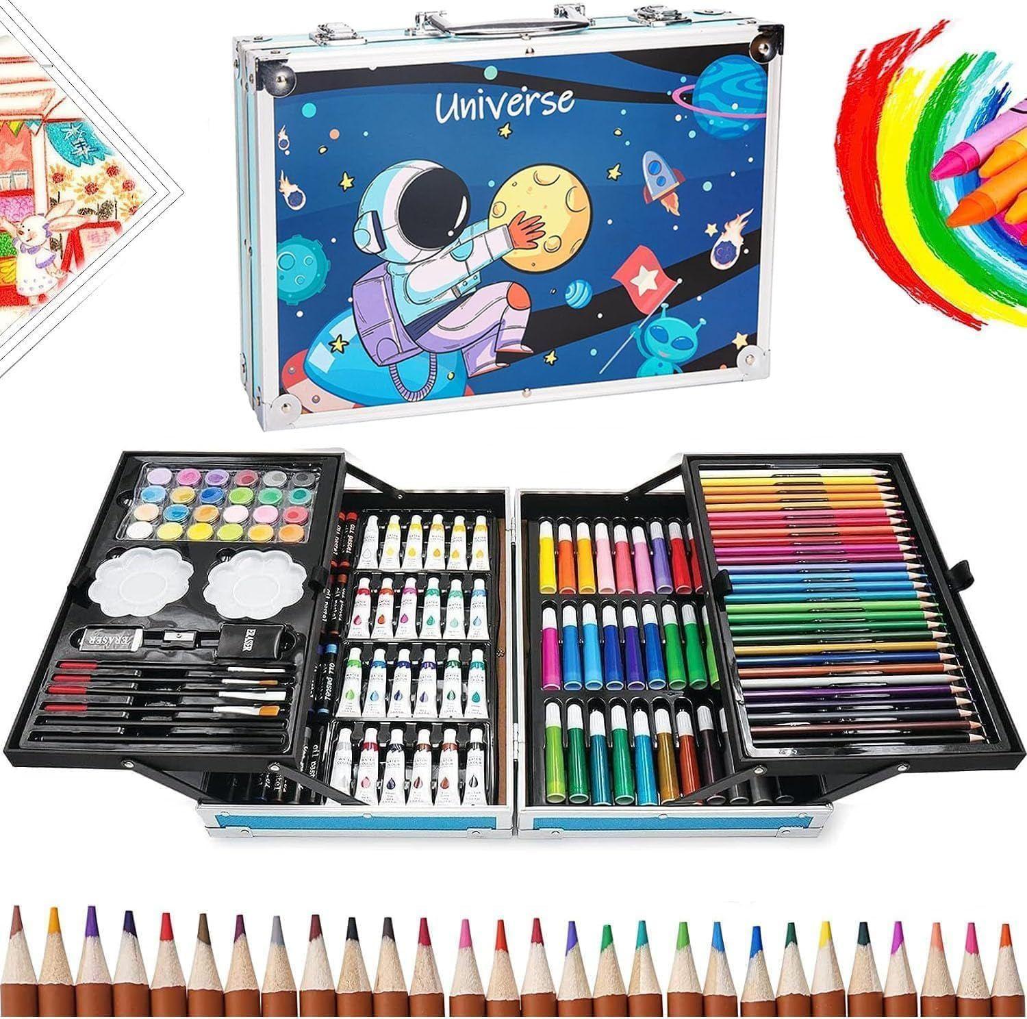 Set Para Pintar Lapices Colores Set De Arte Maleta 145pc Astronauta-3