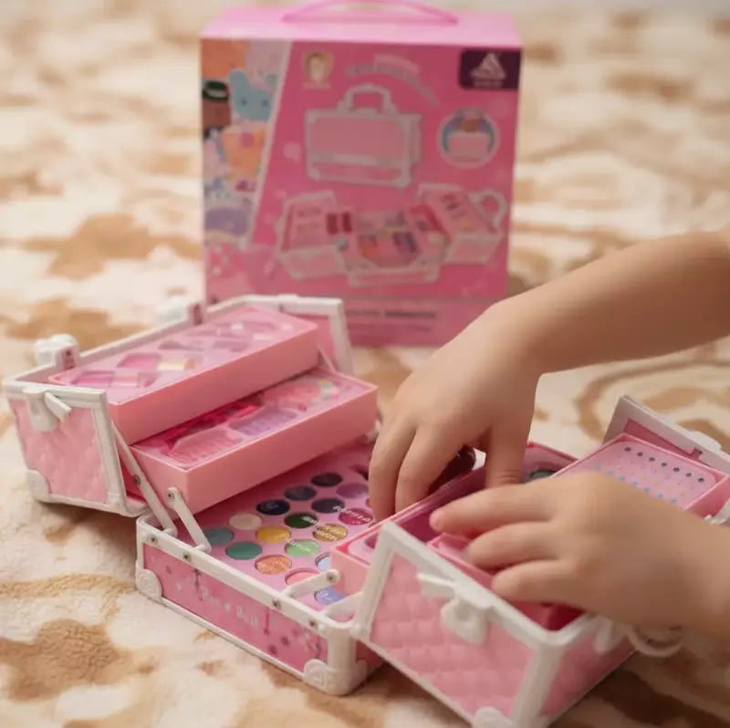 Set De Maquillaje Maleta Grande Real De Juguete Para Ninas Y Manicure 42pc Rosa-3