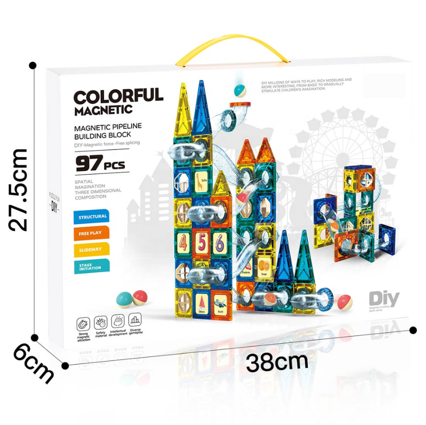 Juego Bloques De Construccion Magneticos 97pc Didactico Armable-2