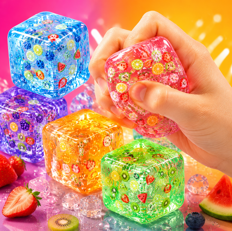 X2 Cubos De Hielo Squishy Antiestres Juguete Sensorial Viral-2