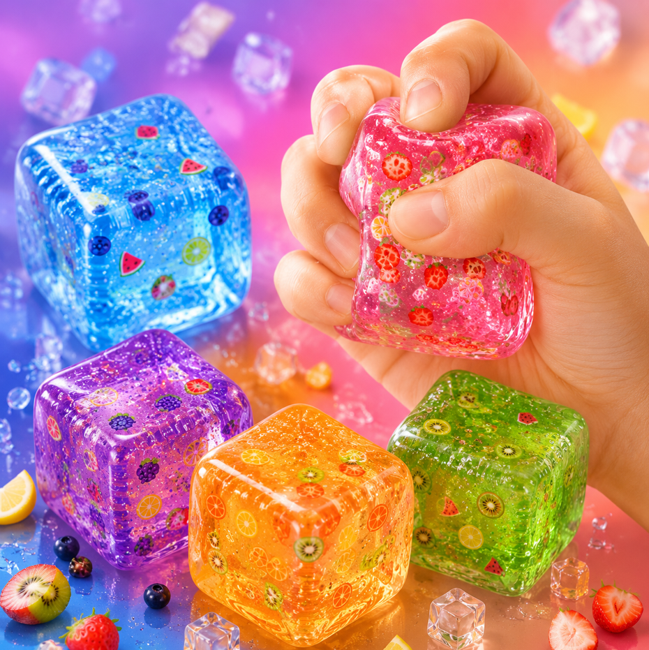X2 Cubos De Hielo Squishy Antiestres Juguete Sensorial Viral-4