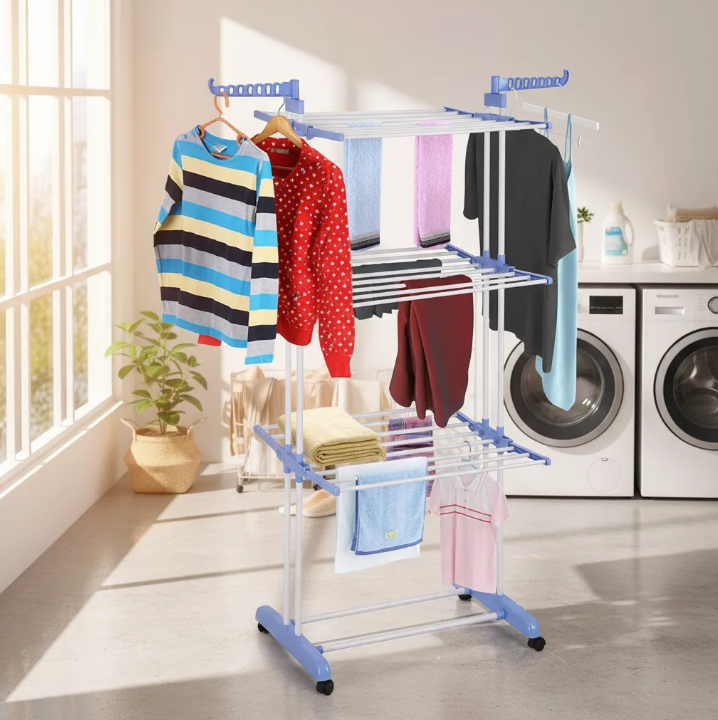 Tendedero Colgador Secador De Ropa Plegable 3 Niveles-2