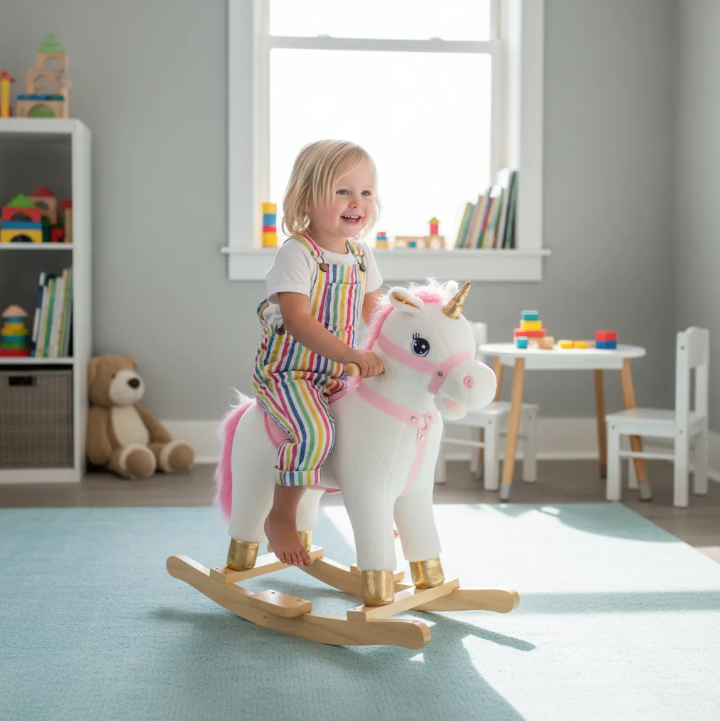 Unicornio Balancin Infantil Mecedor Con Sonido-2